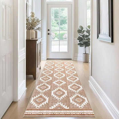 Runner Rug 2'x7' Western Washable Non-Slip Runners for Hallways Kitchen Entryway Laundry Room Modern Carpet Hallway Runner Camel