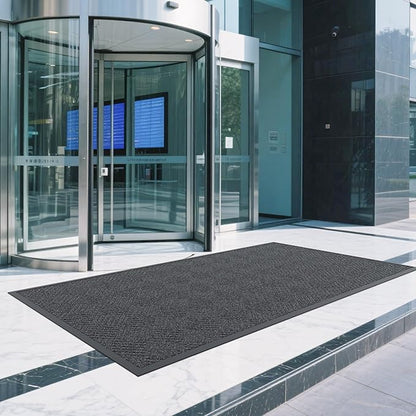 Front Door Mat, 6' x 4' Heavy Duty Indoor Outdoor Doormat, Non-Slip Backing Welcome Mats for Entryway, Low Profile, Commercial Door Mats