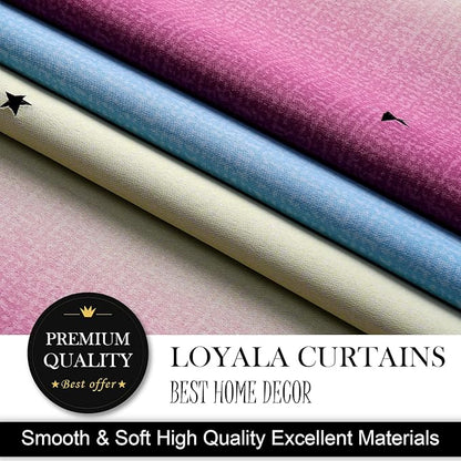 Star Kids Room Curtains - Light Blocking, 63 Inch Length, 2 Panels, 52 X 63 Inches