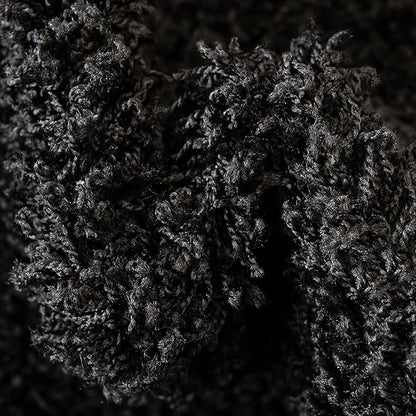 Unique Loom Solid Shag Collection Area Rug (5' 1" x 8' Oval, Jet Black)