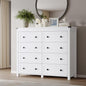 Tall 8-Drawer Dresser, Modern Wooden Storage Chest of Drawers, Dresser TV Stand, Wood Drawer Organizer with Metal Handles for Bedroom, Living Room, Hallway