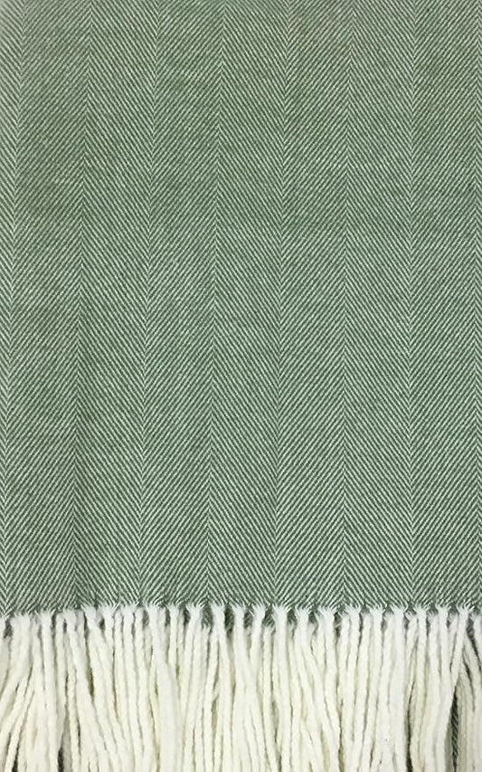 Alashan Cotton Acrylic Adirondack Herringbone Woven Throw - Throw Blanket - Soft Beach Grass