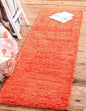 Unique Loom Solid Shag Collection Area Rug (2' 7" x 10' Runner Tiger Orange)