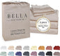 Bella Coterie Luxury Bamboo Viscose Split King Size Sheet Set | 2 Fitted Sheets for Sleep Number & Adjustable Beds | 100% Organically Grown | Cooling & Ultra Soft | 18” Deep Pocket [Dune]