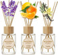 Reed Diffuser Set, Binca Vidou Lavender Vanilla Orange & Lemon Natural Scent Oil Diffusers with Sticks for Home Office Bathroom Aromatherapy Decor 2.7oz x 3