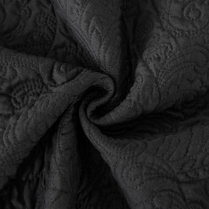 HoneiLife Quilt Sets King Size - Microfiber Bedspreads for King Bed, 3-Piece Lightweight Coverlets, Retro Bedlinen Sets, King Quilt Bedding Set All Season Use-Black