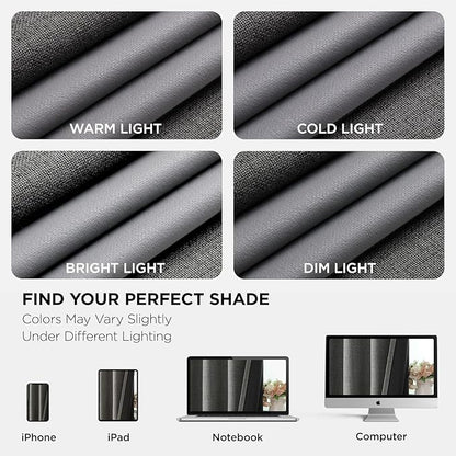 Joydeco Blackout Curtains 120 Inches Long 2 Panels Burg, Room Darkening Curtains for Bedroom, 100% Black Out Textured Thermal Drapes Privacy Protection 2 Panels Set(W52 x L120 Inch, Grey)