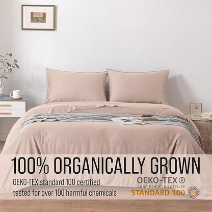 Bella Coterie Luxury Bamboo Viscose Split King Size Sheet Set | 2 Fitted Sheets for Sleep Number & Adjustable Beds | 100% Organically Grown | Cooling & Ultra Soft | 18” Deep Pocket [Dusty Rose]