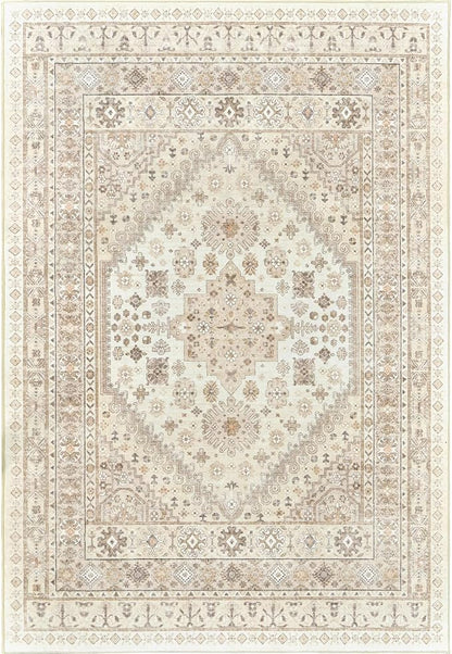 zesthome 12x15 Area Rugs, Large Washable Rug, Ultra-Thin Stain Resistant Rugs for Living Room, Bedroom, Non-Slip Backing Home Decor Area Rug (Cream/Beige,12'x15')