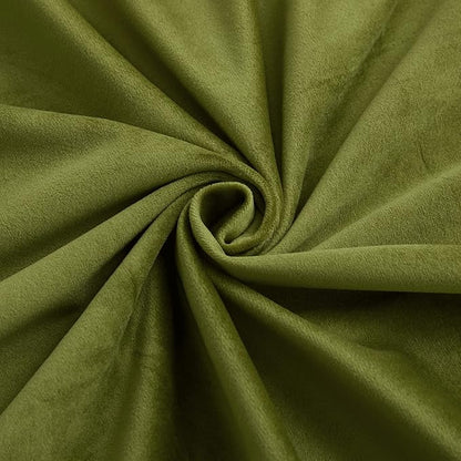 RYB HOME Velvet Curtains 72 inches Length, Back Tab & Rod Pocket Soft Fabric Curtains & Drapes for Bedroom Bathroom Cafe, Moss Green, W 42 x L 72, 2 Panels Set