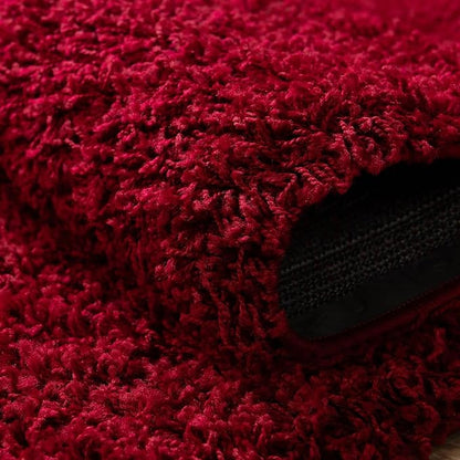 Unique Loom Solid Shag Collection Area Rug (9' x 12' 2" Rectangle Cherry Red)