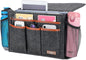 Bedside Caddy, Large Size Bedside Storage Organizer Bedside Organizer Caddy for Magazine Remotes Phone (13.4'' x 18.1'' Plus Size, Dark Grey)