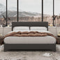 Allewie Full Size Bed Frame with Adjustable Headboard, Upholstered Platform Bed with Wood Slats, Heavy Duty Mattress Foundation, No Box Spring Needed, Noise-Free, Easy Assembly, Dark Grey