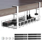 Under Desk Cable Management Tray, Xpatee Upgraded Wire Management No Drill No Screws, Cable Tray with Clamp for Wire Organizers, Computer Cord Rack for Office, Home - No Damage to Desk White
