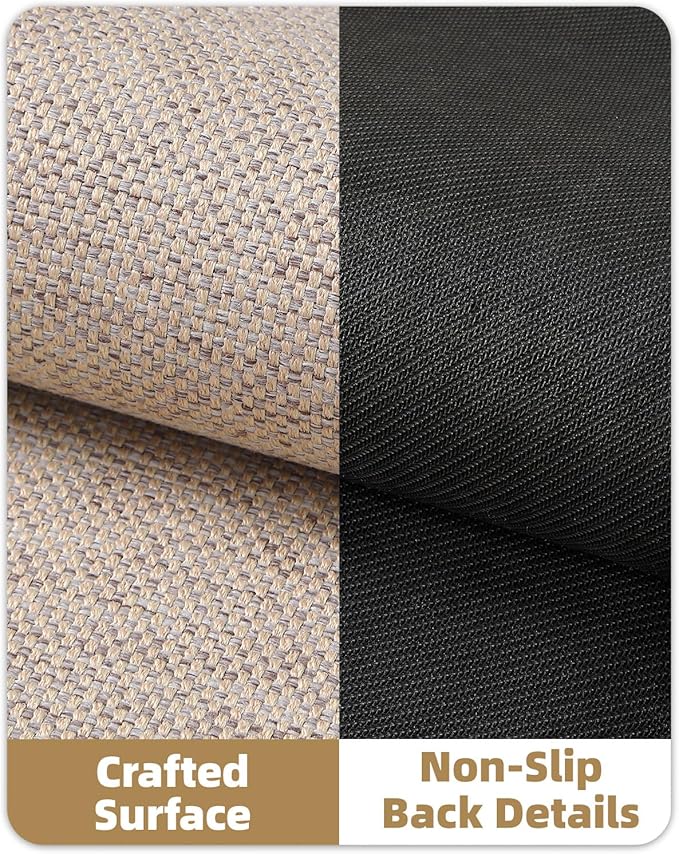 Color&Geometry Ultra-Thin Indoor Door Mat, 36"x56" Low-Profile Non-Slip Entryway Rug with Modern Geometric Texture, Washable Doormat for Indoor Entrance, Front Door, Khaki (Rolled-up NO Creases)