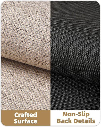 Color&Geometry Ultra-Thin Indoor Door Mat, 17"x29" Low-Profile Non-Slip Entryway Rug with Modern Geometric Texture, Washable Doormat for Indoor Entrance, Front Door, Khaki(Rolled-up NO Creases)