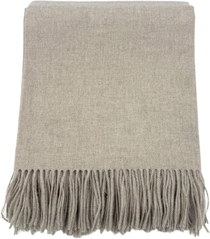 Alashan Cashmere Blend Ripple Finish Woven Throw (Oat Milk)