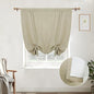 DriftAway Double Layer Linen Blackout Tie Up Curtains Thermal Insulated Fully Lined Balloon Roman Shade Bathroom Window Adjustable Rod Pocket for Small Window 39 Inch by 55 Inch Light Khaki Linen