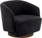 MINCETA Accent Chair,Modern Swivel Chairs for Living Room and Bedroom Reading with Wood Base,Performance Fabric in Charcoal Gray