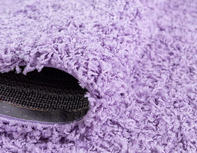 Unique Loom Solid Shag Collection Area Rug (5' 1" x 8' Rectangle Lilac)