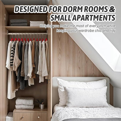 30 Pack Velvet Hangers – Non-Slip Slim Clothes Hangers with 360° Swivel Hook, Heavy Duty Flocked Shirt Hangers for Dresses, Suits, Blouses, Coats(Red)