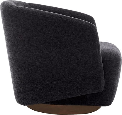 MINCETA Accent Chair,Modern Swivel Chairs for Living Room and Bedroom Reading with Wood Base,Performance Fabric in Charcoal Gray