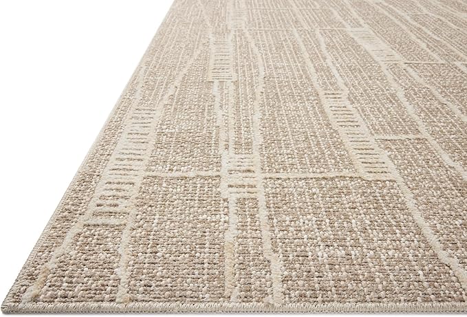 Loloi Amber Lewis Bexley Collection BEX-05 Mushroom/Natural 5'-0" x 7'-6" Area Rug Neutral, Textured, Living, Bedroom, Dining, Carpet