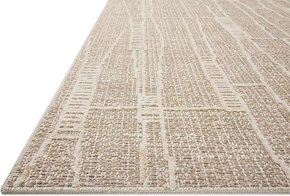 Loloi Amber Lewis Bexley Collection BEX-05 Mushroom/Natural 2'-7" x 4' Accent Rug Neutral, Textured, Living, Bedroom, Dining, Carpet