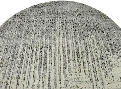 Unique Loom Del Mar Collection Area Rug - Jennifer (6' 1" Round, Gray/ Black)