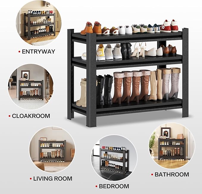 32'' shelving, Garage Metal Shelving Unit, Adjustable, Double-Layer Column with Reinforced Ribs, Heavy-Duty, Capable of Bearing 1800 lbs Suitable for Study,Garage, Warehouse, Kitchen Storage