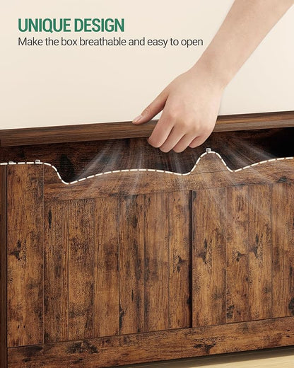 Hzuaneri 39.4" Storage Chest, Storage Bench Trunk with 2 Hinge, Wooden Box, Lift-Top Chest Organizer, Shoe Bench for Entryway, Bedroom, Living Room, Rustic Brown SB01001X