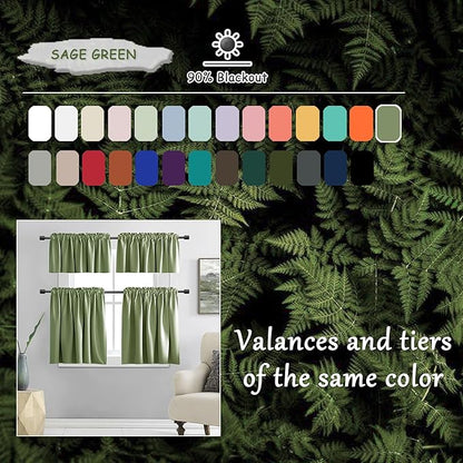 DONREN Sage Green Curtains 96 Inch Length Thermal Insulated Room Darkening Blackout Curtains for Bedroom (52 W x 96 L,Set of 2 Panels)