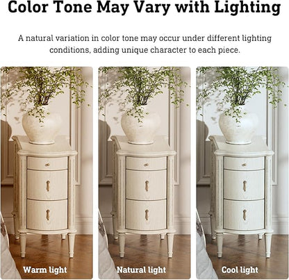 STO'SENSE Nightstand Set of 2 w/Charging Station & 3 Drawers, Pre-Assembled, Vintage Side Table w/Antique-Finished Pulls, Rustic Wood Finish, Narrow End Table w/Turned Legs for Bedroom, Antique Grey