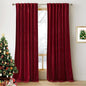 RYB HOME Red Velvet Curtains for Bedroom 90 inches - Light & Heat Block Back Tabs Window Treatment Energy Efficient Privacy Protection Drapes for Farmhouse, Living Room, Ruby Red, W52 x L90, 2 Panels