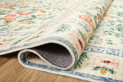 Loloi Rifle Paper Co. Eden Collection EDE-02 Mughal Garden Cream 3'-6" x 5'-6" Accent Rug feat. CloudPile™