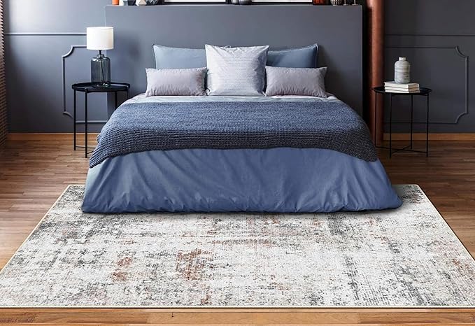 8x10 Area Rugs for Living Room, Non-Slip Backing Washable Rug 8x10, Large Area Rug Soft Carpet for Bedroom Dining Room, Neutral Modern, Easy Clean, Durable, Brown Black White