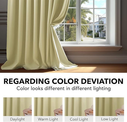 Deconovo Blackout Curtains, Thermal Insulated, W70 x L108 2 Panels, Back Tab, Machine Washable, Room-Darkening Drapes for Bedroom/Living Room Beige