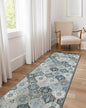 Lahome Moroccan Trellis Washable Runner Rug, 2x6 Runners for Hallways 6 Feet Non Slip Vintage Laundry Room Rug Vintage Ultra-Thin Long Carpet for Kitchen Bedroom, Blue