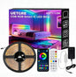 40FT RGB+IC COB LED Strip Lights, Bright Dream Color COB LED Light Strip with App & Remote Control, Color Changing, Music Sync, Dimmable for Bedroom, Kitchen, Gaming Room Home Decor （1 Roll）