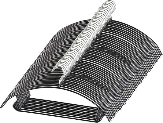 Gold Hangers 50 Pack - Heavyduty Non Slip Slimline Suit Jacket T Shirt Hangers - Space Saving (Black)