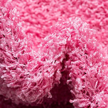 Unique Loom Solid Shag Collection Area Rug (5' 3" Round, Taffy Pink)