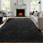 PAGISOFE Black Fluffy Shag Area Rugs for Bedroom 5x7, Soft Fuzzy Shaggy Machine Washable Rugs for Living Room,Plush Nursery Rug Kids Room Furry Floor Rug Boys Carpet for Teen Dorm Black Room Decor