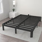 ITIMIDI 10 Inch Bed Frame Queen Size with Metal Gaskets, Heavy Duty Queen Platform Bed Frame No Box Spring Needed, DIY Headboard, Anti-Slip Mattress Stopper, Round Corner Leg, Easy Assembly, Black