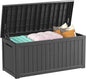 Outdoor Storage Box Waterproof, 200 Gallon Lockable Resin Large Deck Box, Patio Storage Bin for Pool Accessories Cushion Furniture, Garden Tools, UV-Resistant Outside Delivery, Black