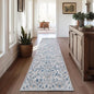 jinchan Lima Runner Rug 2x12 Long Hallway Runner Rug Thin Vintage Washable Kitchen Carpet with Rubber Backing Floral Print Floor Cover Indoor Laundry Room Bedroom Stairway (2x12ft, Blue)