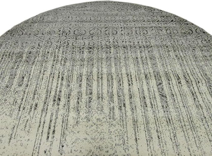 Unique Loom Del Mar Collection Area Rug - Jennifer (7' 10" Round, Gray/ Black)