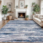9x12 Modern Abstract Area Rug for Bedroom, Navy Blue Gray Neutral Multi Large Super Soft Washable Rug with Non-Slip, Non-Shedding Rugs for Living Room, Indoor Door Mat for Office Home Décor