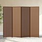 4 Panel Room Divider and Extra Wide Folding Privacy Screen, 63" W x 67" H, Bamboo Room Divider for Room Separation.