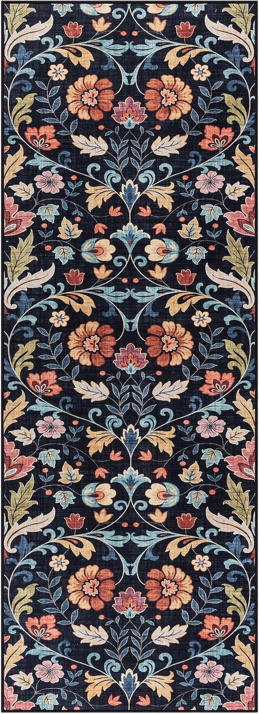 Gertmenian Indoor Boho Area Rug | Home Decor for Entryway, Bedroom, Living Room, Office, Kitchen | Non Slip, Soft, Printed Accent Rugs | Verner, Multi, 2x6 Runner, 24621