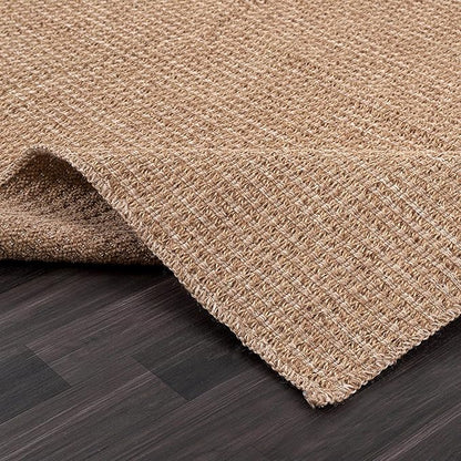 Easy Jute Rug 6x9 Indoor Outdoor Natural Rugs Solid Fiber Rug Woven Area Rug Boho Easy Clean Inside Carpet for Living Room Bedroom Dining Room Hallway or Outdoor Patio Porch (6 X 9 Natural)